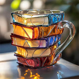 Taza 3D artesanal, única y encantadora para amantes de los libros