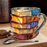 Taza 3D artesanal, única y encantadora para amantes de los libros