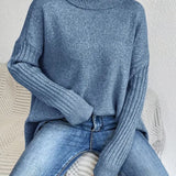 Camelia | Suéter de cuello alto cómodo y casual con dobladillo asimétrico – elegante y versátil