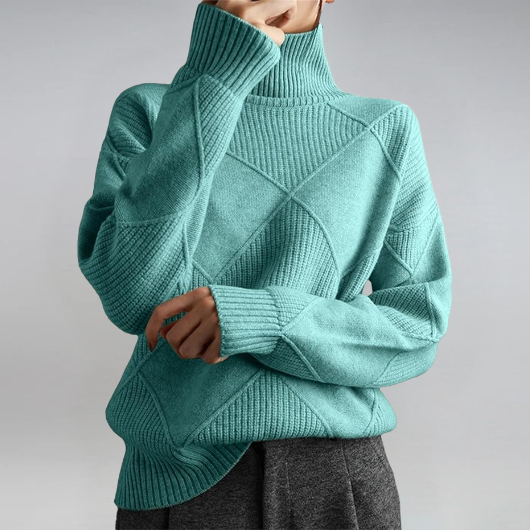 Lauren | Suéter de cachemira lujoso con cuello alto - ultra suave y refinado