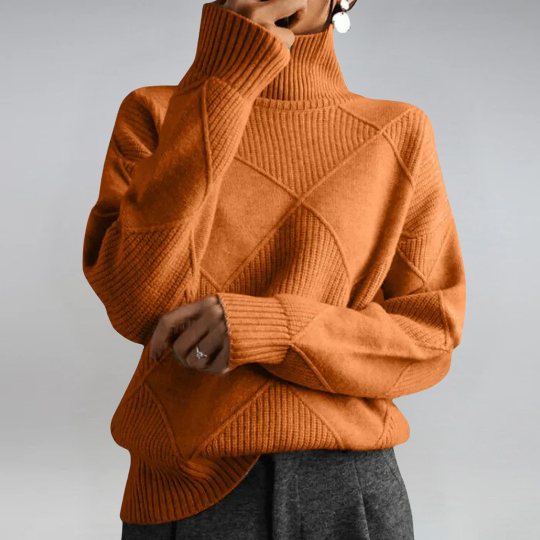 Lauren | Suéter de cachemira lujoso con cuello alto - ultra suave y refinado