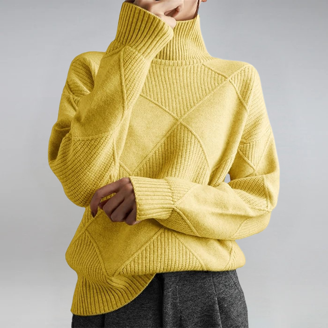 Lauren | Suéter de cachemira lujoso con cuello alto - ultra suave y refinado