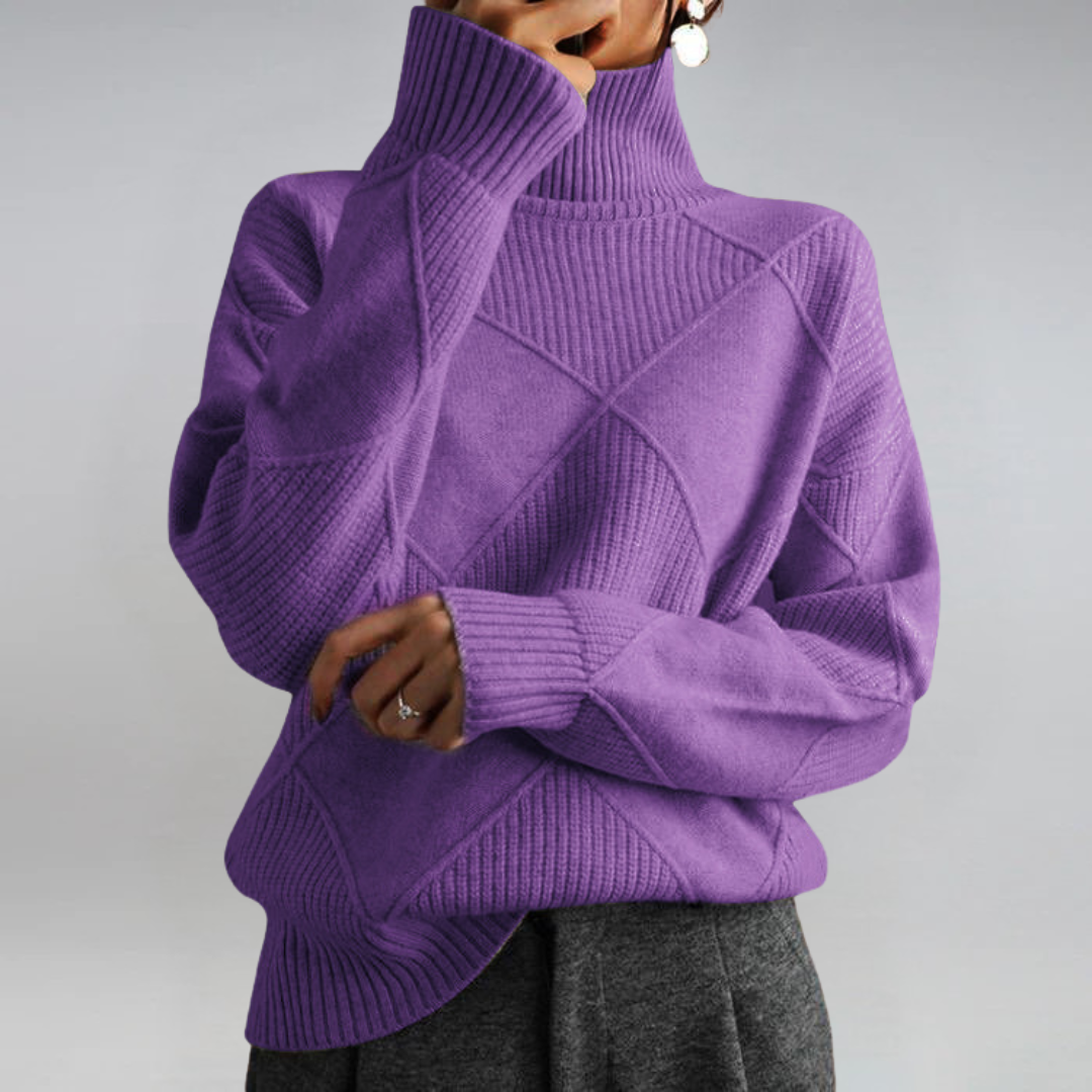 Lauren | Suéter de cachemira lujoso con cuello alto - ultra suave y refinado