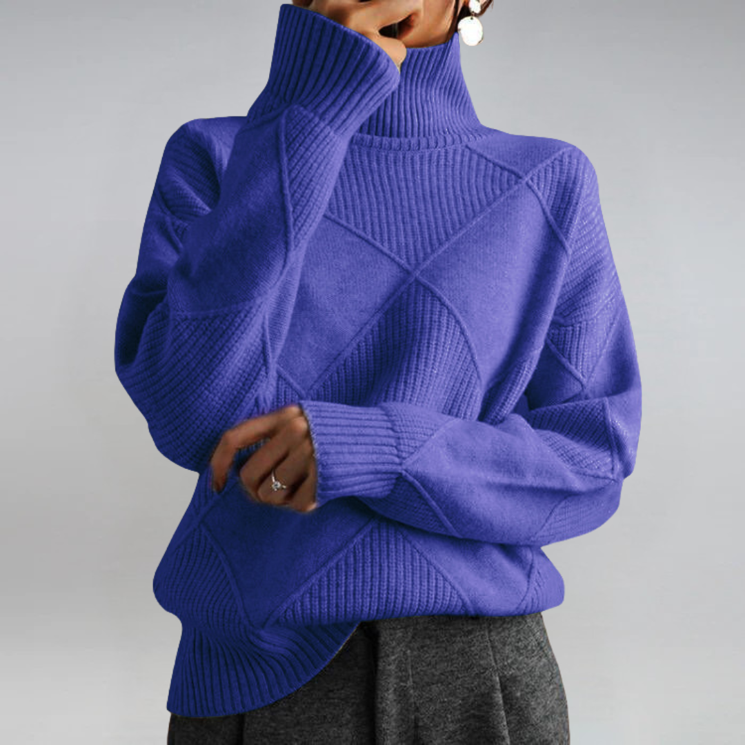 Lauren | Suéter de cachemira lujoso con cuello alto - ultra suave y refinado