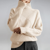 Lauren | Suéter de cachemira lujoso con cuello alto - ultra suave y refinado