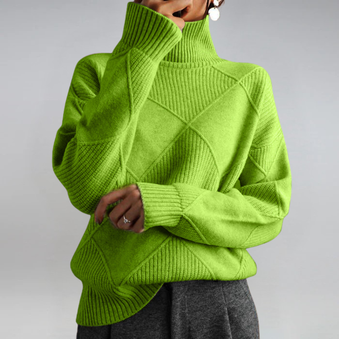 Lauren | Suéter de cachemira lujoso con cuello alto - ultra suave y refinado