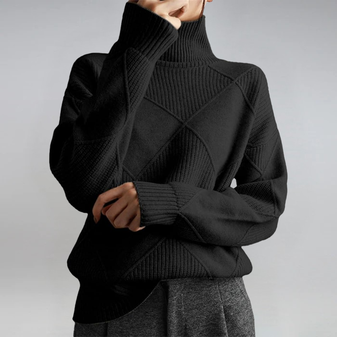 Lauren | Suéter de cachemira lujoso con cuello alto - ultra suave y refinado