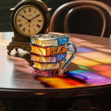 Taza 3D artesanal, única y encantadora para amantes de los libros
