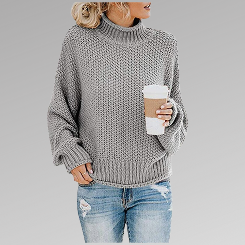 Rikke | suéter oversize de cuello alto en punto suave – cómodo y con estilo
