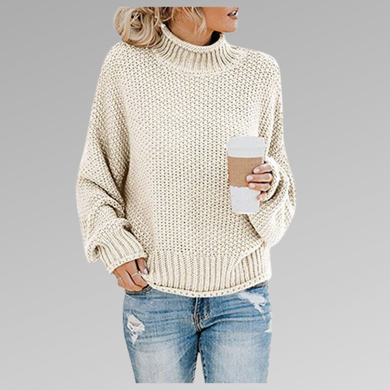Rikke | suéter oversize de cuello alto en punto suave – cómodo y con estilo