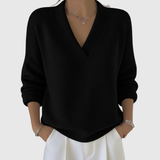 Faye | Suéter de cuello en V muy suave, corte relajado y cómodo