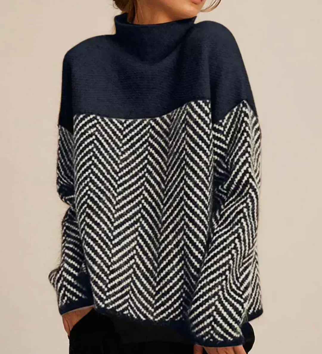 Norah | suéter de algodón suave con cuello alto, elegante y cómodo