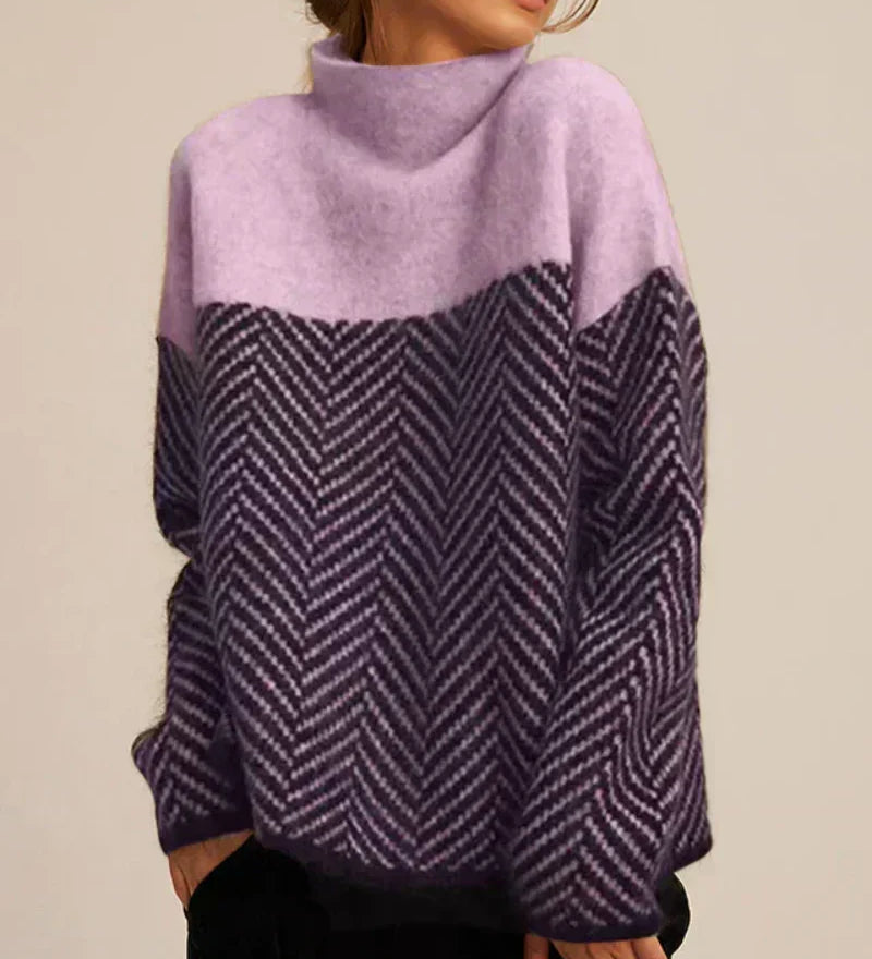 Norah | suéter de algodón suave con cuello alto, elegante y cómodo