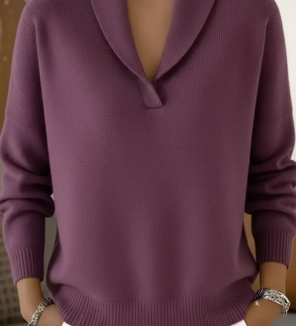 Léa | Suéter de cuello en V — Elegante y cómodo
