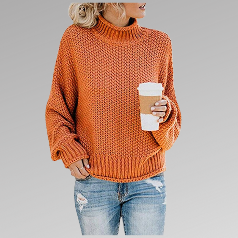 Rikke | suéter oversize de cuello alto en punto suave – cómodo y con estilo