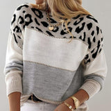 Diane | Suéter de punto con estampado de leopardo y detalles chic