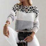 Diane | Suéter de punto con estampado de leopardo y detalles chic