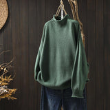 Iina | Suéter oversize de cuello alto en punto canalé, suave y cómodo, con estilo y perfecto para días fríos