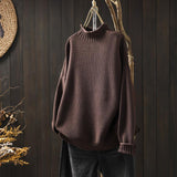 Iina | Suéter oversize de cuello alto en punto canalé, suave y cómodo, con estilo y perfecto para días fríos