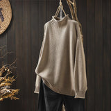 Iina | Suéter oversize de cuello alto en punto canalé, suave y cómodo, con estilo y perfecto para días fríos