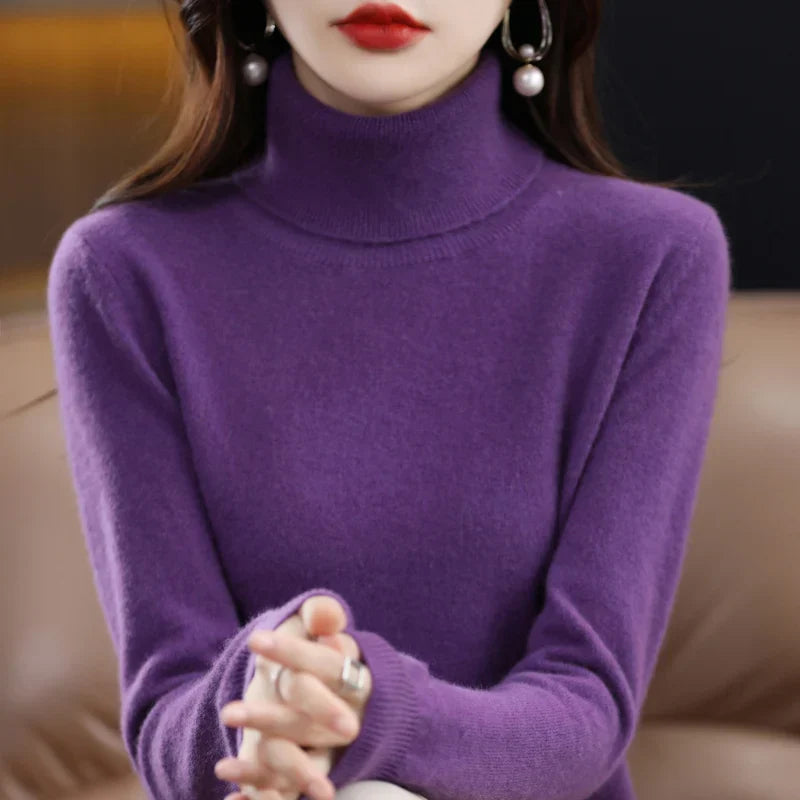 Amara | Suéter de cachemira con cuello alto — suavidad lujosa y estilo chic