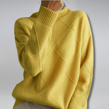 Hannelore | Suéter de cuello alto acanalado con estilo y ajuste holgado