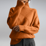 Hannelore | Suéter de cuello alto acanalado con estilo y ajuste holgado