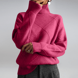 Hannelore | Suéter de cuello alto acanalado con estilo y ajuste holgado