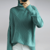 Hannelore | Suéter de cuello alto acanalado con estilo y ajuste holgado