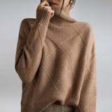 Hannelore | Suéter de cuello alto acanalado con estilo y ajuste holgado