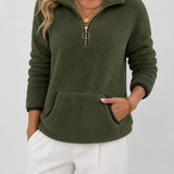 Juliette | Sudadera con capucha y cremallera de corte medio – Confort chic y corte moderno