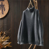 Iina | Suéter oversize de cuello alto en punto canalé, suave y cómodo, con estilo y perfecto para días fríos