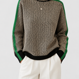 Eleanor | Cuello Alto Herringbone de Lujo — Elegancia y Refinamiento