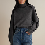 Phoebe | Elegante suéter oversize con cuello alto de punto suave tipo peluche