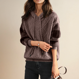 Emily | Sudadera con capucha de trenza — Tejido trenzado para un look casual chic
