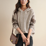Emily | Sudadera con capucha de trenza — Tejido trenzado para un look casual chic