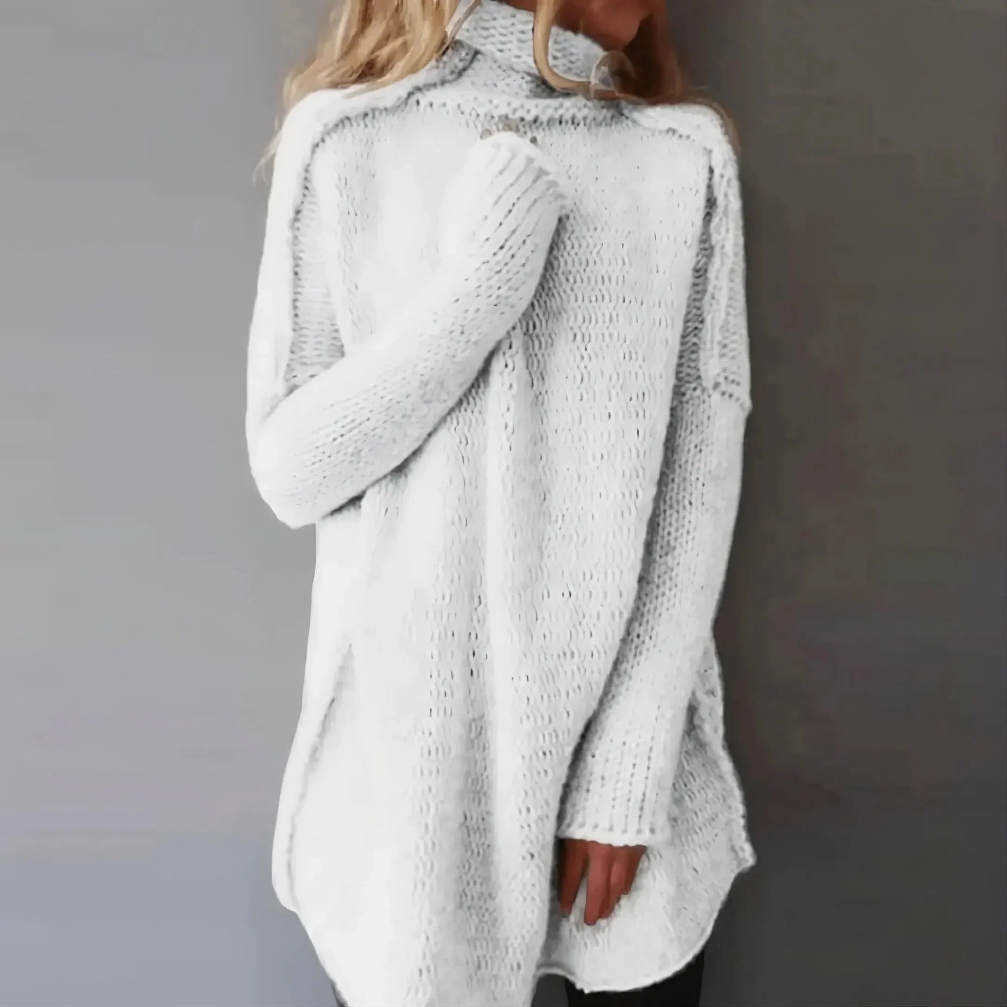 Tosca suéter de cuello alto con aspecto de punto hecho a mano – elegante, cálido y cómodo