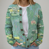 Kira | Cardigan floral de otoño — elegante y suave para el otoño