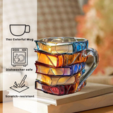 Taza 3D artesanal, única y encantadora para amantes de los libros